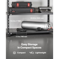 Rengashelman asetin 12 L alumiiniseoksinen kannettava putkittomille renkaille