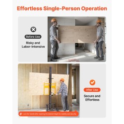 Kipsilevyjen nostoalusta teräs 68 kg maksimilevykoko 1219 x 4878 mm pyörillä