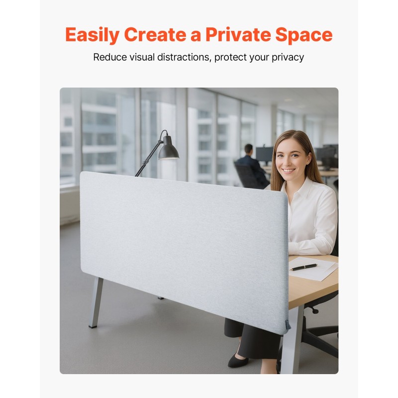 Pöytäseinäke PET-paneelilla hiiliteräsrunko 1524 x 610 mm