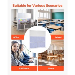 Modulaarinen toimistoseinäke PET-paneeleilla 1778 x 1778 mm huurretuilla akryyli-ikkunoilla