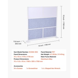 Modulaarinen toimistoseinäke PET-paneeleilla 1778 x 1778 mm huurretuilla akryyli-ikkunoilla