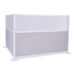 Työpisteväliseinät 2 kpl 1830 x 1220 mm kaksikerroksinen PET kangaspinta huurretuilla akryyli ikkunoilla