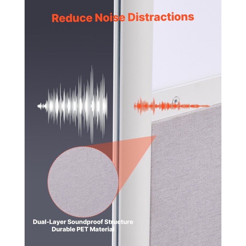 Työpisteväliseinät 2 kpl 1830 x 1220 mm kaksikerroksinen PET-kangaspinta huurretuilla akryyli-ikkunoilla