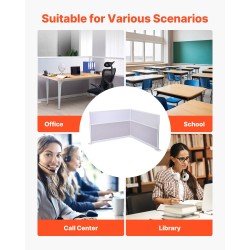 Työpisteväliseinät 2 kpl 1830 x 1220 mm kaksikerroksinen PET-kangaspinta huurretuilla akryyli-ikkunoilla