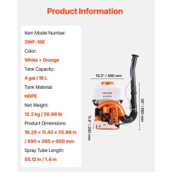 Reppusumutin 63 cm3 2,1 kW bensiinimoottori 16L säiliö jauhe- ja nestesumutukseen
