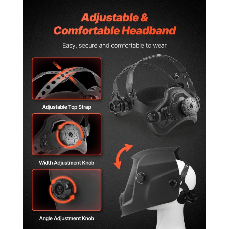 Hitsausmaski PP-muovinen automaattitummennus DIN 4/9-13 katselualue 93 x 43 mm kaksi kaarentunnistinta