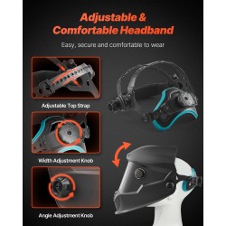 Hitsausmaski automaattisesti tummuva DIN 4/5–9/9–13 suuri katselualue luonnollinen värintoisto