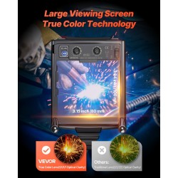 Automaattisesti tummuva hitsausmaski 100 x 80 mm luonnollinen värintoisto säädettävä tummennus