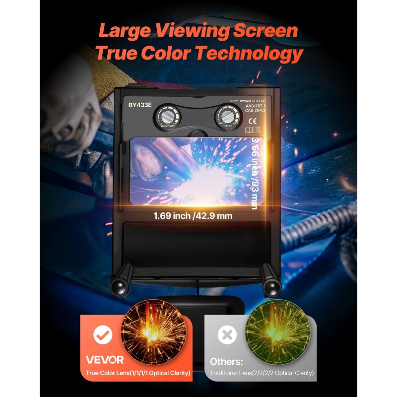 Hitsausmaski automaattitummennus DIN 4/9–13 luonnollinen värintoisto 2 anturia