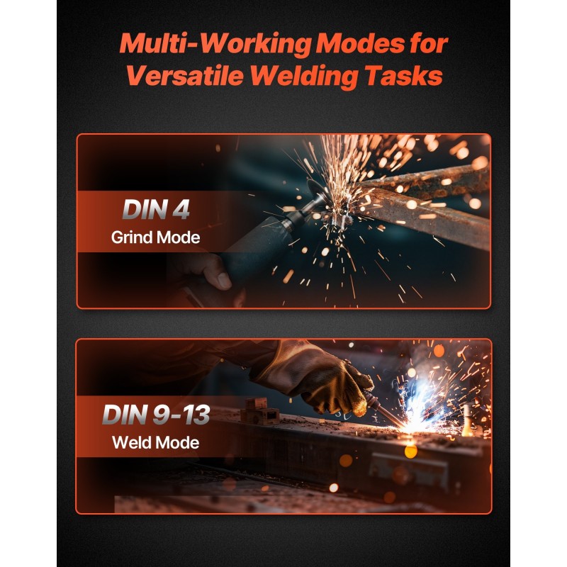 Hitsausmaski automaattitummennus DIN 4/9–13 luonnollinen värintoisto 2 anturia