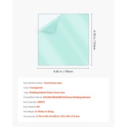 Ulompi suojalinssi hitsauskypärään PP läpinäkyvä 121×118 mm 20 kpl