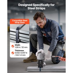 Pneumaattinen teräsvannekiristin ja sulkija alumiiniseosrunko 32 millimetriä leveille vanteille 8500 newtonin