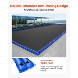 Altaan suojapeitteen PVC vesipussit 12 kpl kaksikammioiset 2380×300 mm