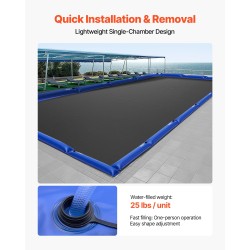 Vesipussit PVC-muoviset 0,40 mm 1210 x 220 mm 6 kpl maauimalan suojapeitteelle