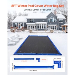 Allassuojapeitteen PVC-muoviset vesipussit 2400 x 200 mm yksikammioiset 6 kpl