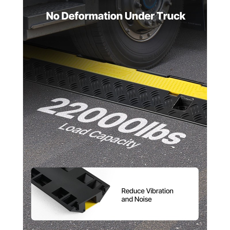 Kaapelisilta kumi ja PVC 2 kanavaa sisä ja ulkokäyttö musta keltainen