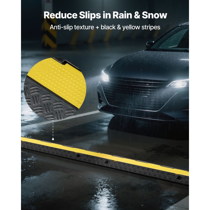 Kaapelisilta kumi ja PVC 2 kanavaa sisä ja ulkokäyttö musta keltainen