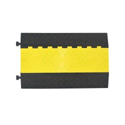 Kaapelisuojaramppi kumi ja polyvinyylikloridi 2 kanavaa 100 x 75 mm musta keltainen