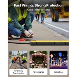 Kaapeliramppi kumi ja polypropeeni 70 x 50 mm kanava musta keltainen