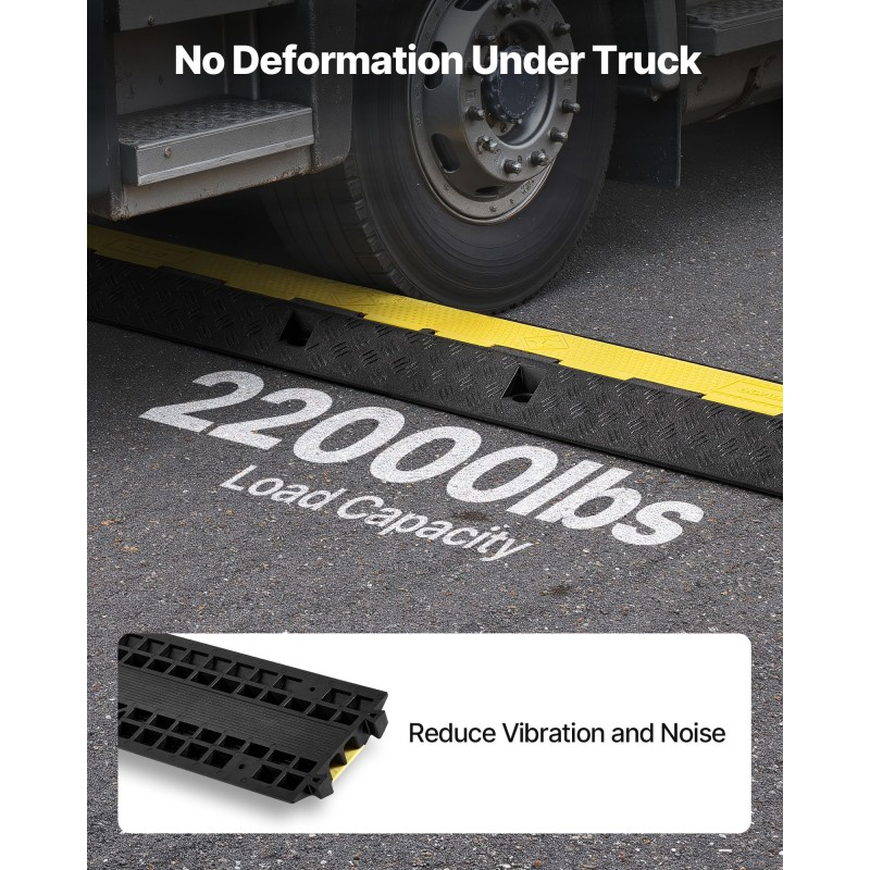 Kaapeliramppi kumi ja polypropeeni 70 x 50 mm kanava musta keltainen