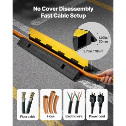 Kaapeliramppi kumi ja polypropeeni 70 x 50 mm kanava musta keltainen