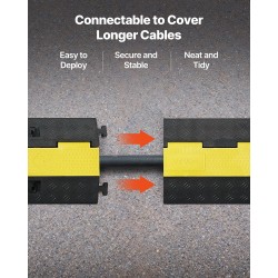 Kaapeliramppi kumi ja polypropeeni 70 x 50 mm kanava musta keltainen
