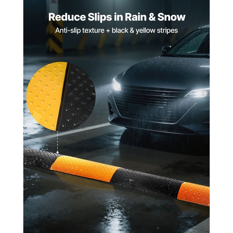 Kuminen hidastetöyssy 1000 mm 2 kaapelikanavaa 2 kpl musta keltainen