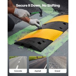 Kuminen hidastetöyssy 1000 mm 2 kaapelikanavaa 2 kpl musta keltainen