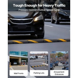 Hidastetöyssy kuminen 1830 mm 2 kanavaa kaapelinsuojalla musta keltainen 1 kpl