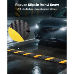 Hidastetöyssy kuminen 1830 mm 2 kanavaa kaapelinsuojalla musta keltainen 1 kpl