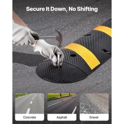 Hidastetöyssy kuminen 1830 mm 2 kanavaa kaapelinsuojalla musta keltainen 1 kpl