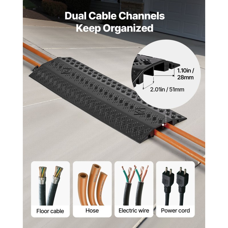 Kaapelisuoja polypropeenia 2 kanavaa musta 2 kpl sisä ja ulkokäyttöön