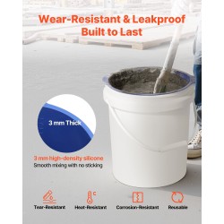 Silikoninen sekoitusämpärin sisäosa 18,9 litran sininen kahvoilla betonille ja laastille