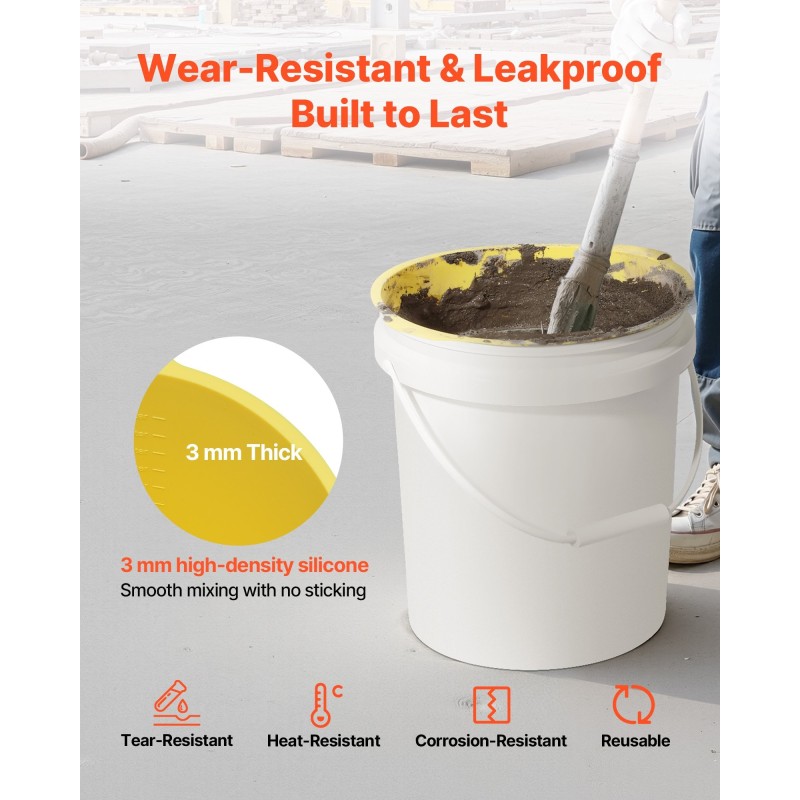 Silikoninen ämpärinsisus 18,9 litraa 2 kpl laastiin sekoittamiseen
