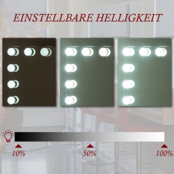 Tyylikäs meikkipeili led-valoilla ja usb-laturilla kylpyhuoneeseen