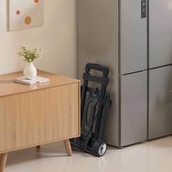 Taittuva kuljetusvaunu seosteräksestä ja muovista 49,9 kg kantokyky 2 PVC-pyörää