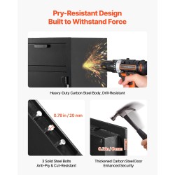 Tallelokero Q235-teräs etupudotusaukolla digitaalisella näppäimistöllä samettivuorella