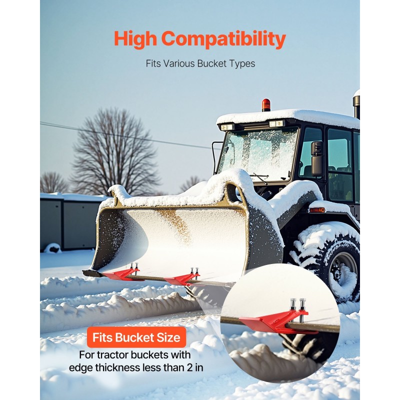 Traktorin kauhan reunasuoja hiiliteräs 2 kpl kaksinkertainen lukitus punainen