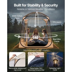 Urheiluteltta pika-avautuva 2–4 henkilölle läpinäkyvillä seinillä 160×160×182 cm