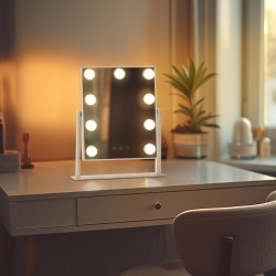 Tyylikäs meikkipeili led-valoilla ja kolmella valoasetuksella