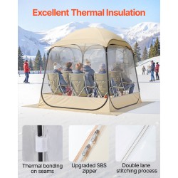 Urheiluteltta läpinäkyvällä kuorella 2–4 henkilölle 4-sivuinen avautuva säänkestävä vedenpitävä