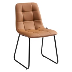 Pyöreä 45 tuumainen ruokapöytäsetti MDF pöytälevyllä ja 4 keinonahkatuolia