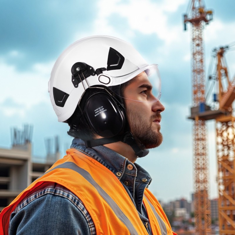 Teollinen ABS-kuorinen suojakypärä 53–64 cm 6-pisteinen jousitus heijastavat nauhat