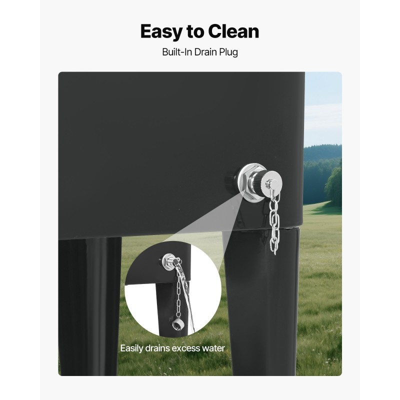 Siirrettävä 80QT kylmävaunu teräsrunko PP sisävuori PU-eriste 360 asteen pyörät