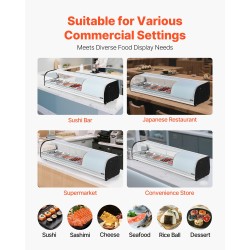 Sushinäyttökaappi 52 litraa ruostumattomasta teräksestä 5 kpl 1/3 GN sushibaareihin