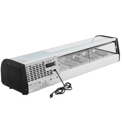 Sushinäyttökaappi 52 litraa ruostumattomasta teräksestä 5 kpl 1/3 GN sushibaareihin