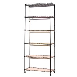 Kasvihylly sisäkäyttöön 6 hyllyä 180 cm LED kasvivaloilla ajastimella kääntyvillä kumipyörillä