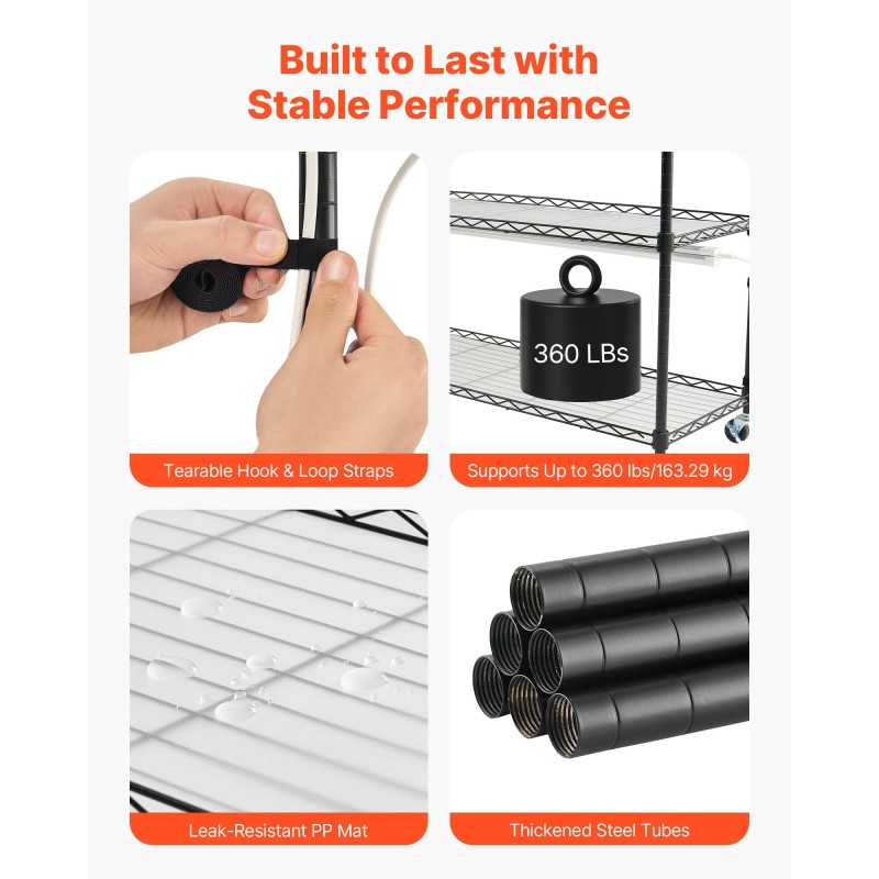 Sisäkasvihylly metallinen 6-tasoinen 180 cm 5 LED-valopalkkia mekaanisella ajastimella