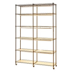 Sisäkasvihylly metallirunkoinen 6 tasoinen kaksirivinen korkeus 180 senttimetriä 200 wattia LED kasvivaloilla