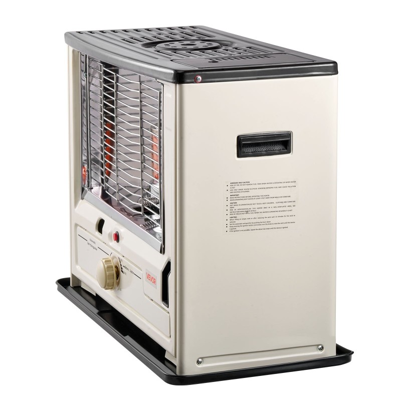 Kannettava kerosiinilämmitin teräsrunko 10000 BTU 14 L säiliö sisä ja ulkokäyttöön